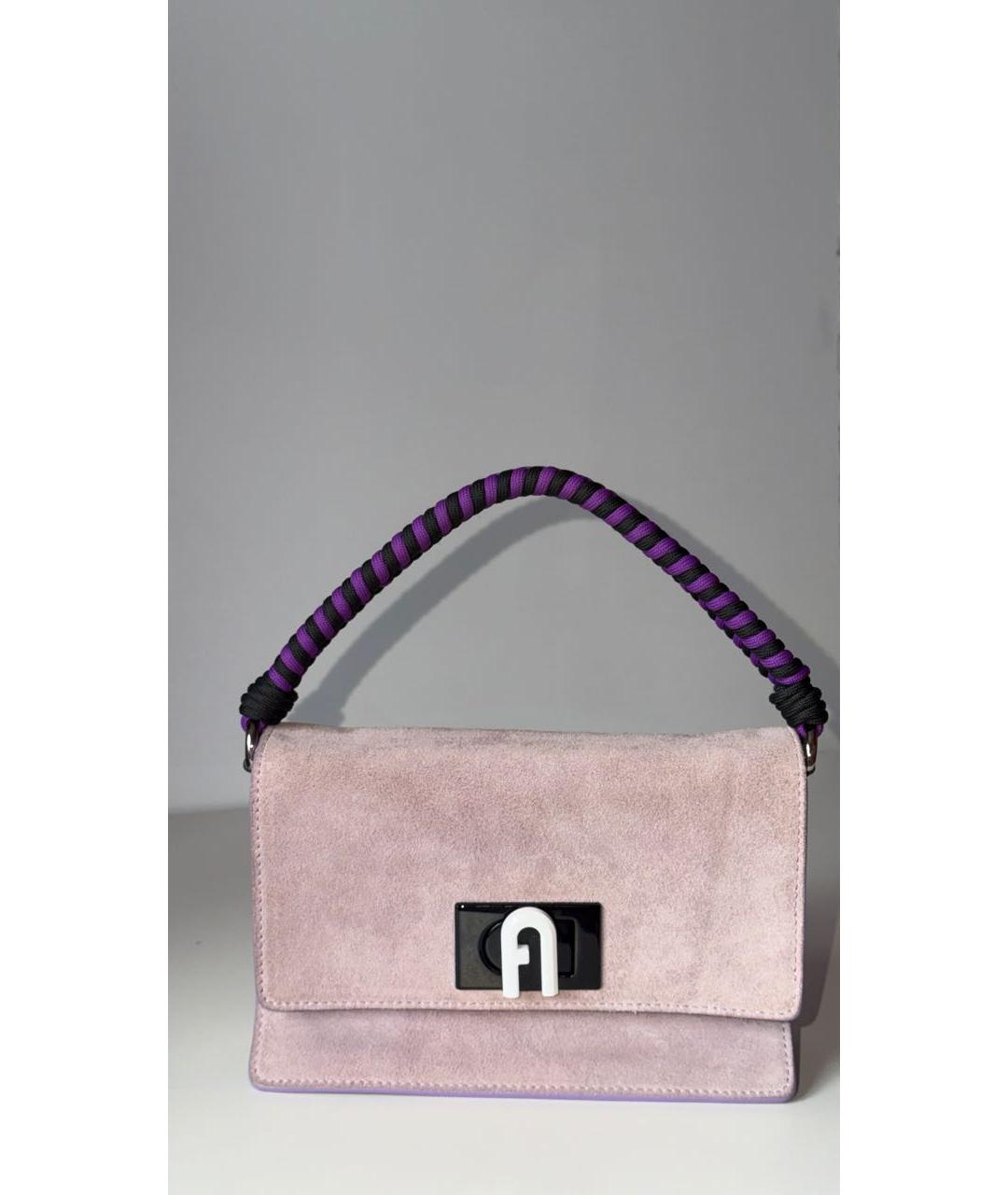 FURLA Розовая замшевая сумка через плечо, фото 5