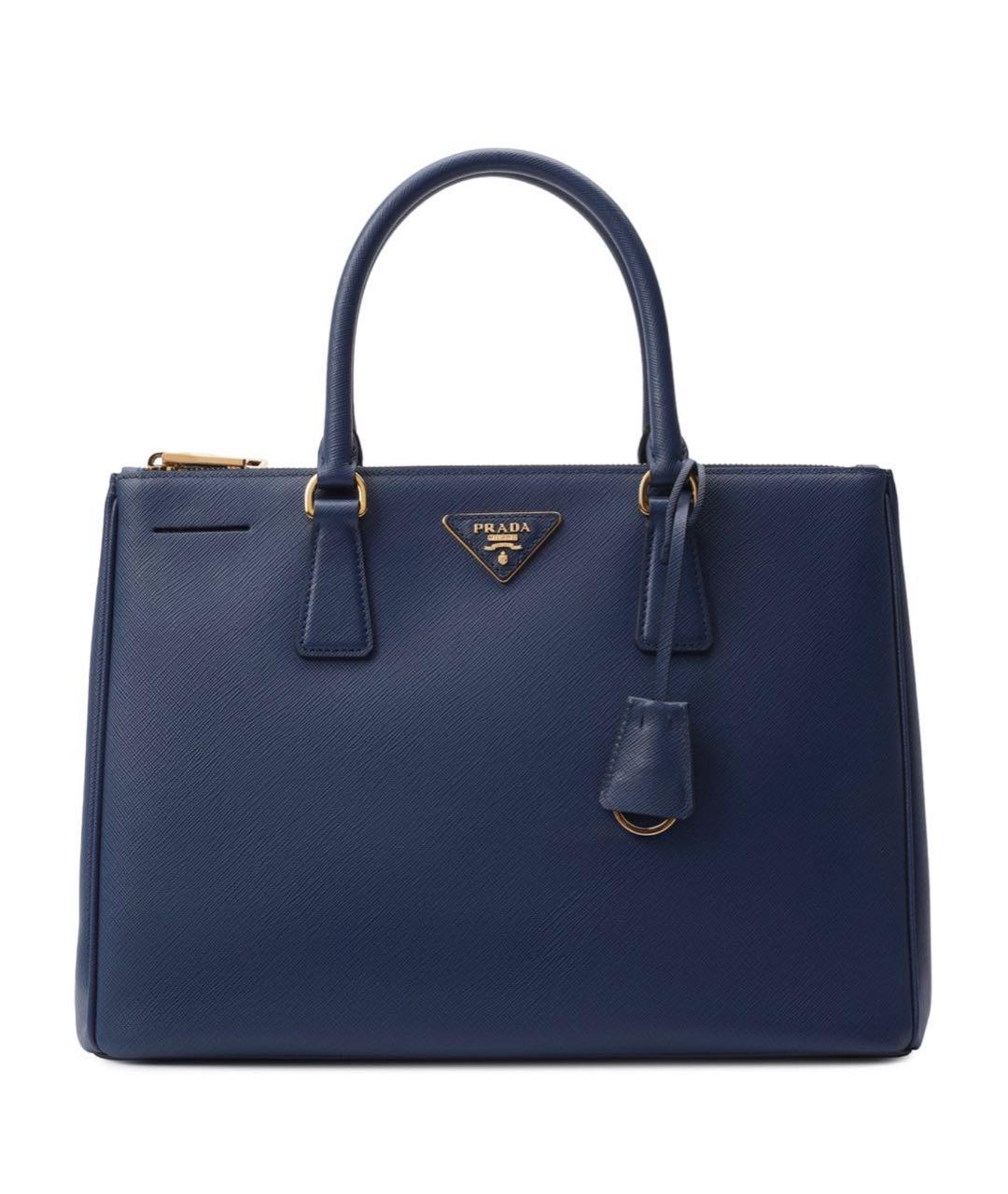 PRADA Темно-синяя кожаная сумка с короткими ручками, фото 6