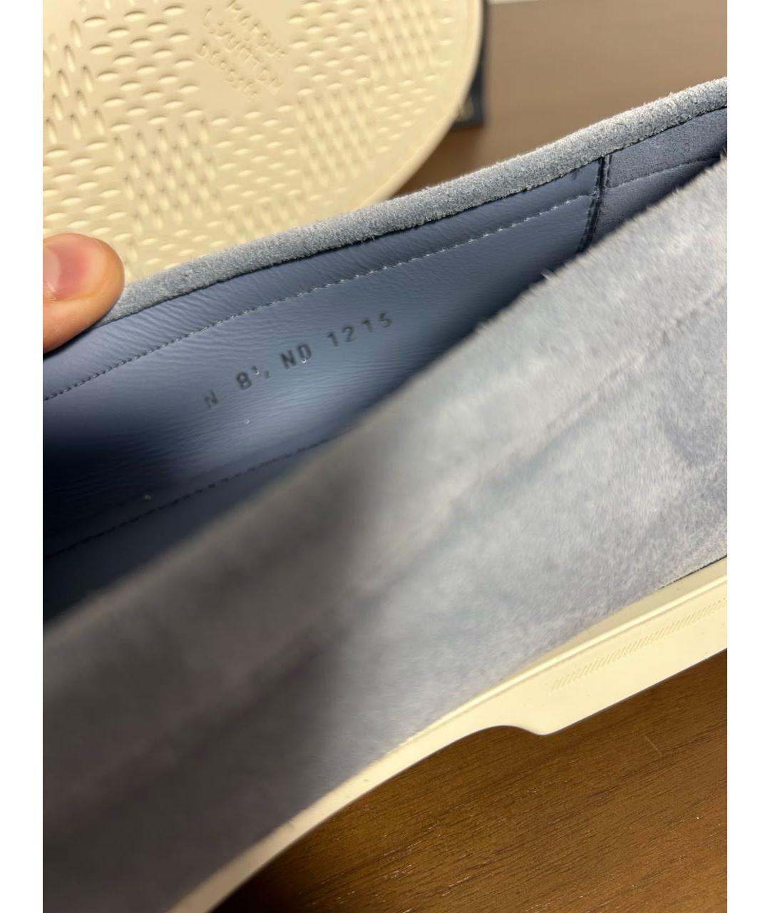 LOUIS VUITTON Голубые замшевые лоферы, фото 5