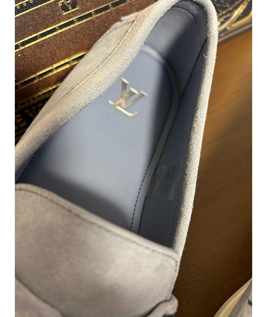 LOUIS VUITTON Голубые замшевые лоферы, фото 6
