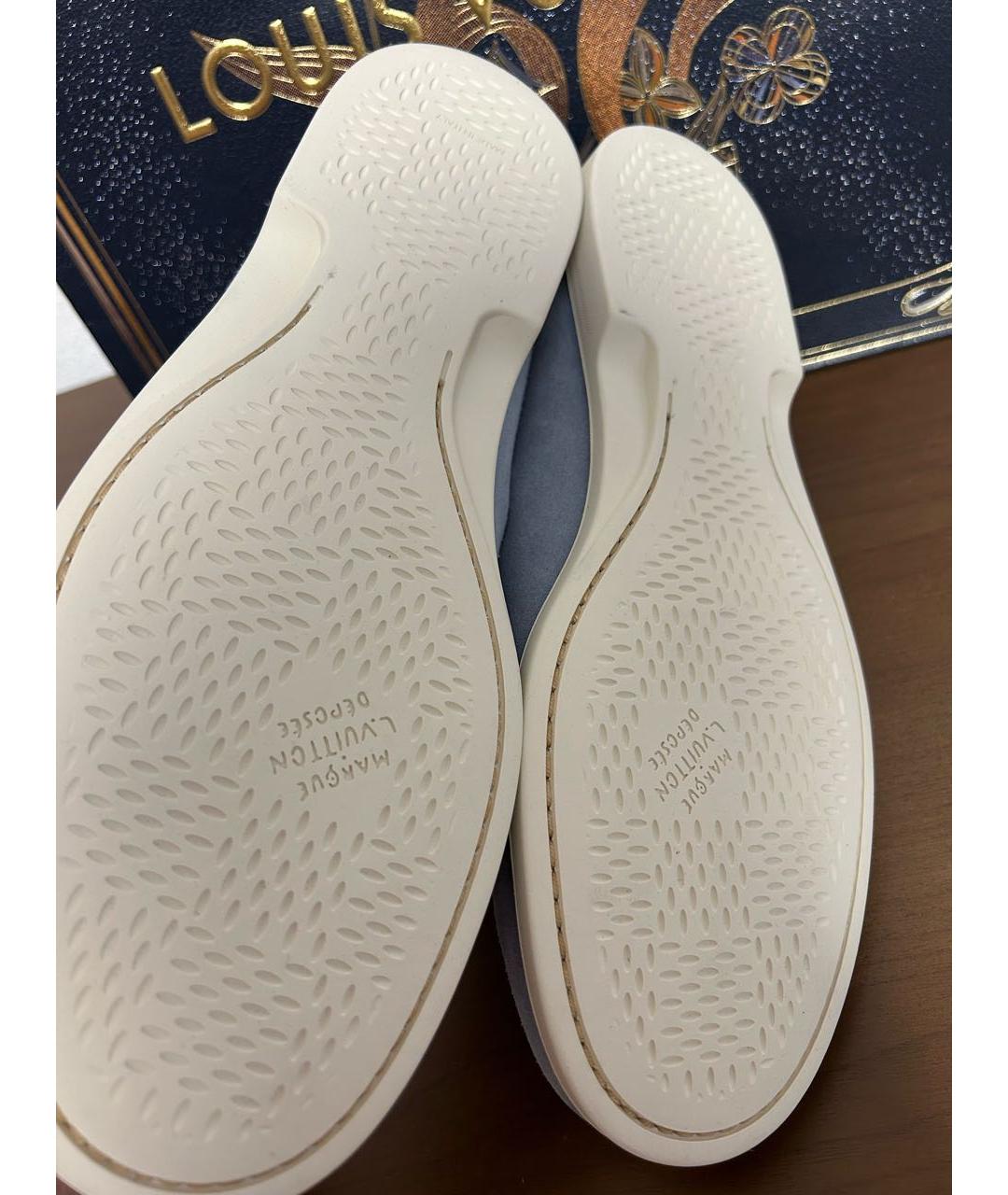 LOUIS VUITTON Голубые замшевые лоферы, фото 8