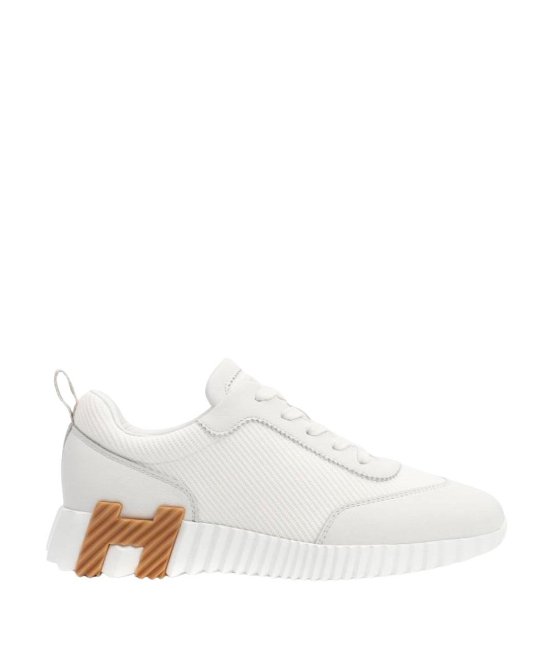 HERMES Белые текстильные кроссовки, фото 1