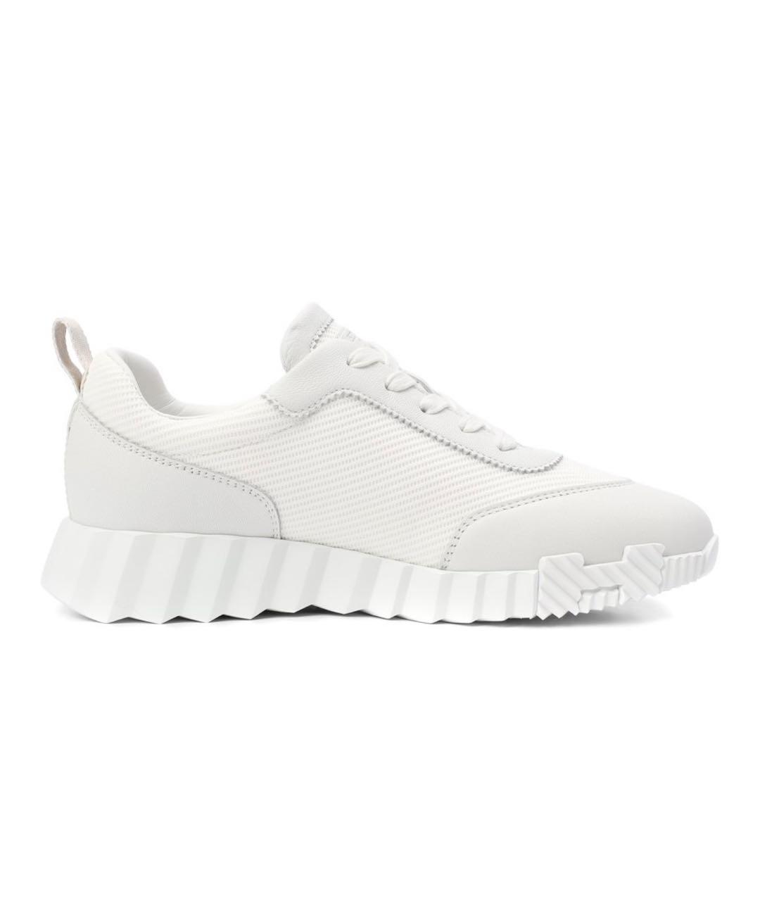 HERMES Белые текстильные кроссовки, фото 5