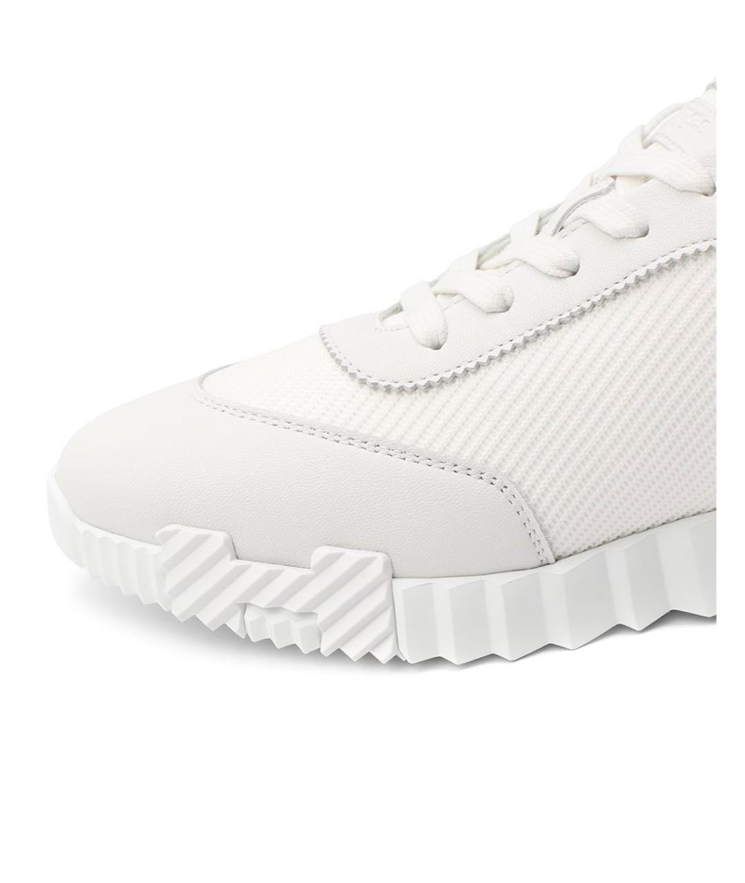 HERMES Белые текстильные кроссовки, фото 6