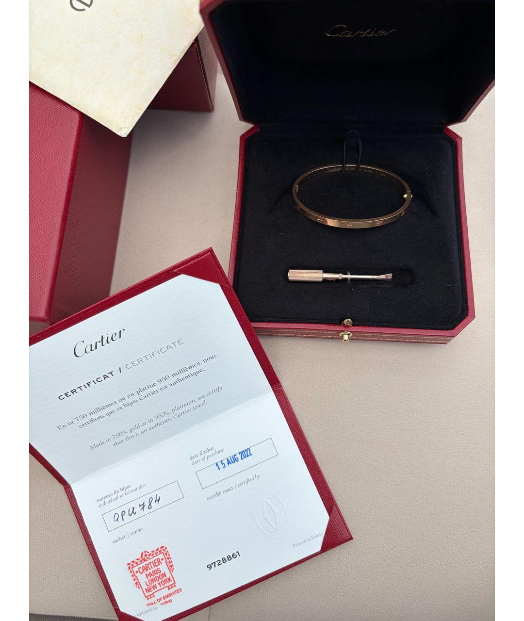 CARTIER Золотой браслет из розового золота, фото 5