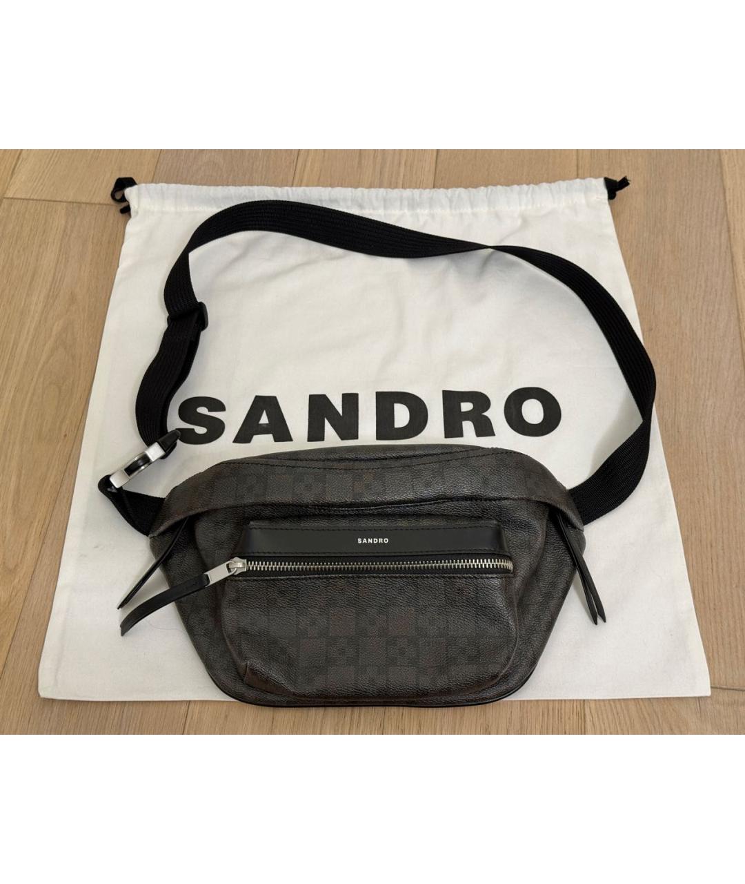 SANDRO Антрацитовая поясная сумка, фото 6