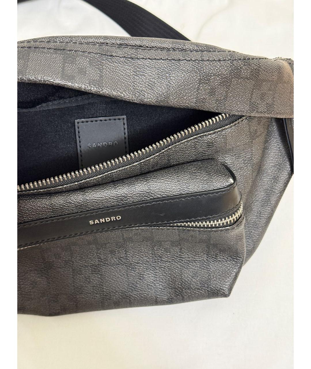SANDRO Антрацитовая поясная сумка, фото 3