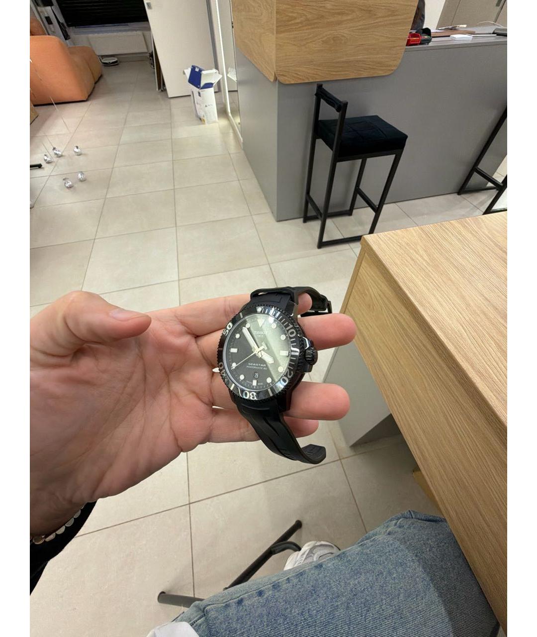 TISSOT Черные стальные часы, фото 4