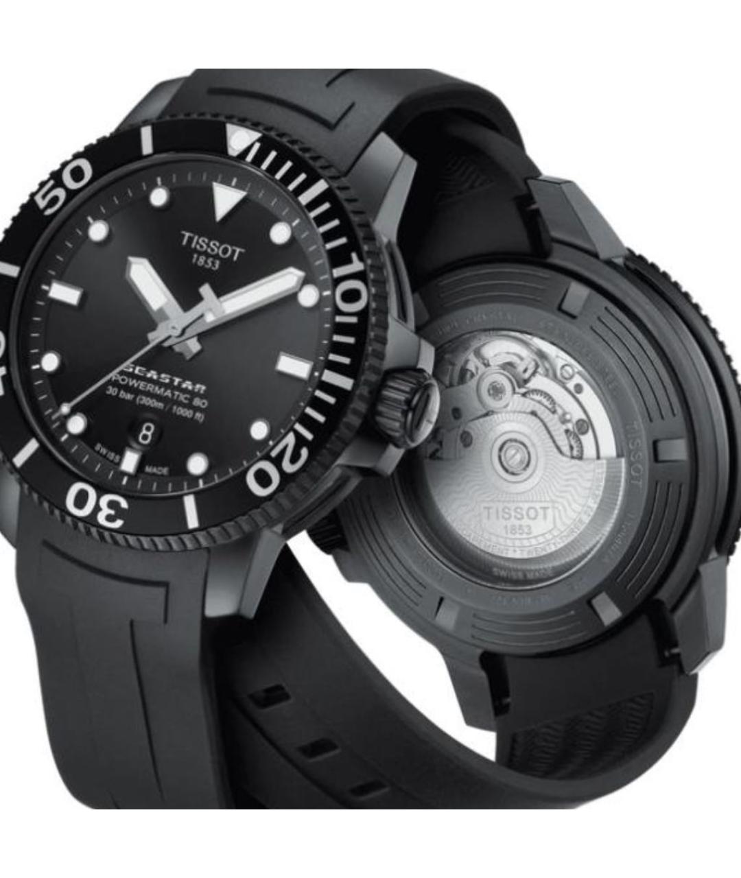 TISSOT Черные стальные часы, фото 2