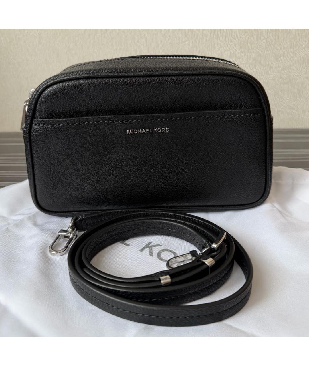 MICHAEL KORS Черная кожаная сумка через плечо, фото 5