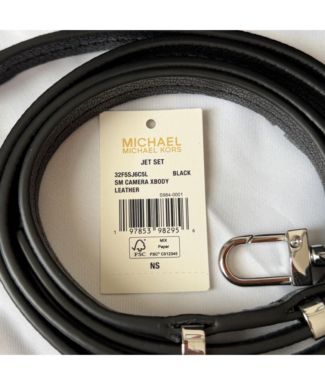 MICHAEL KORS Черная кожаная сумка через плечо, фото 6