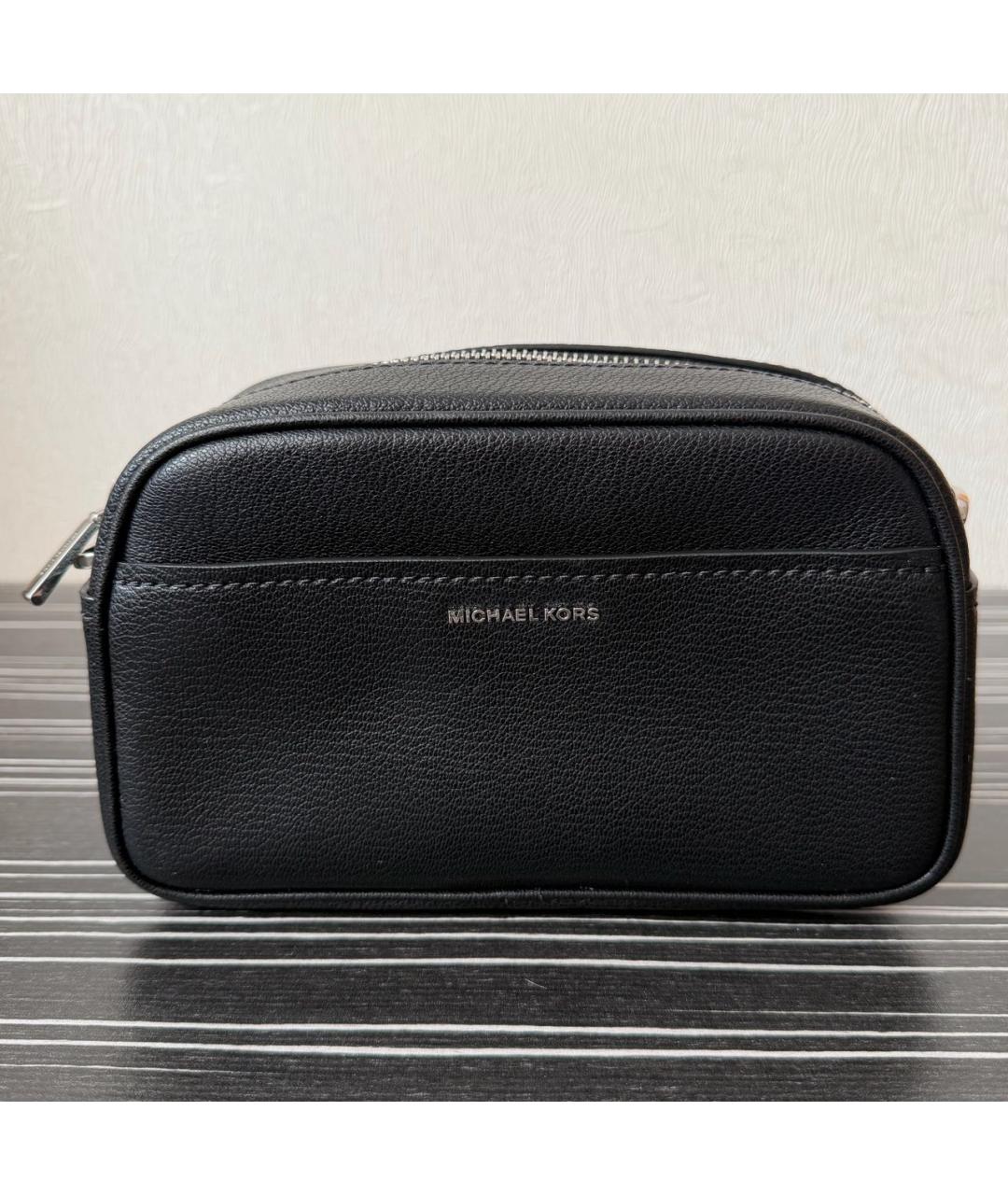 MICHAEL KORS Черная кожаная сумка через плечо, фото 7