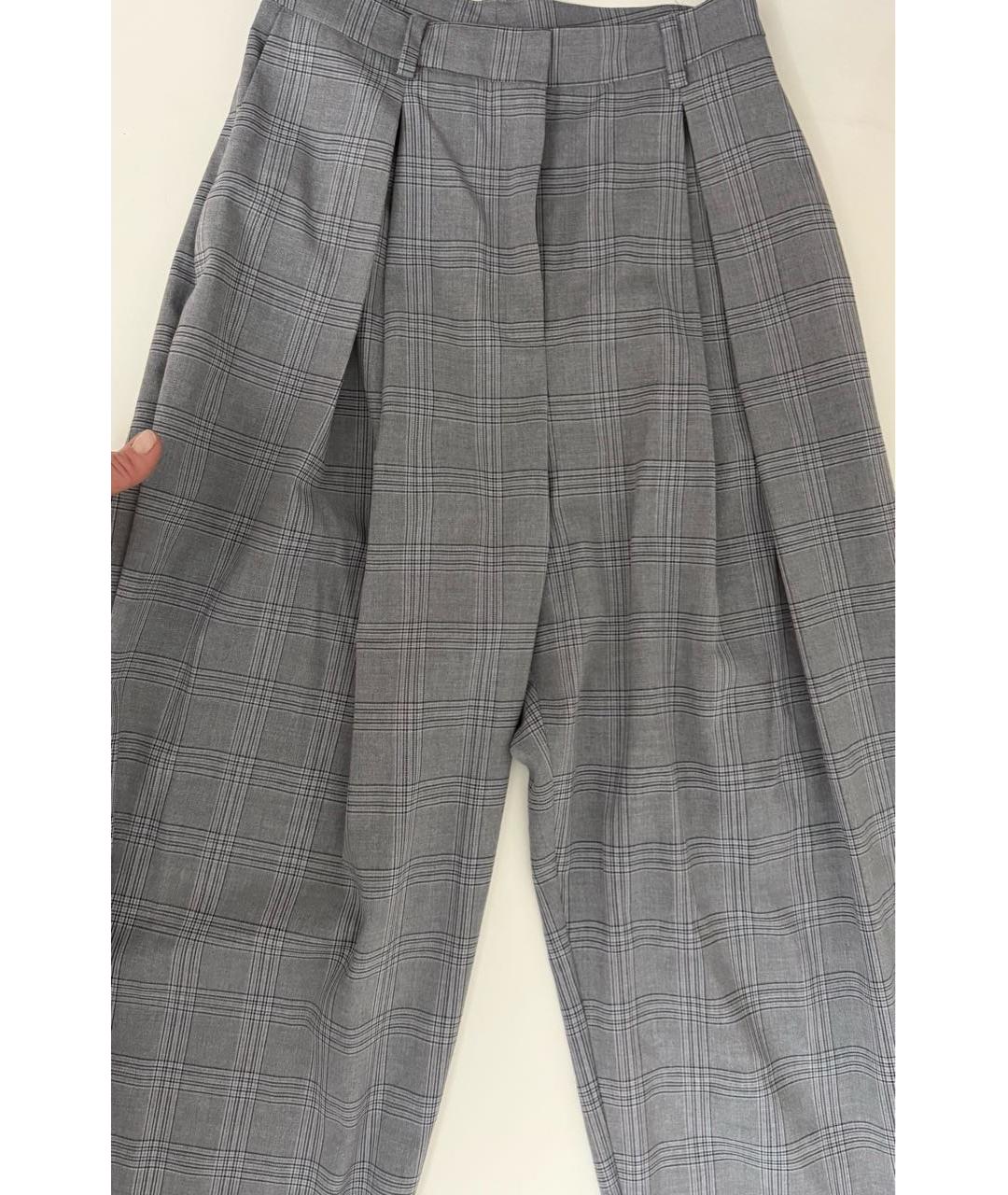 ROTATE Серые хлопковые прямые брюки, фото 4