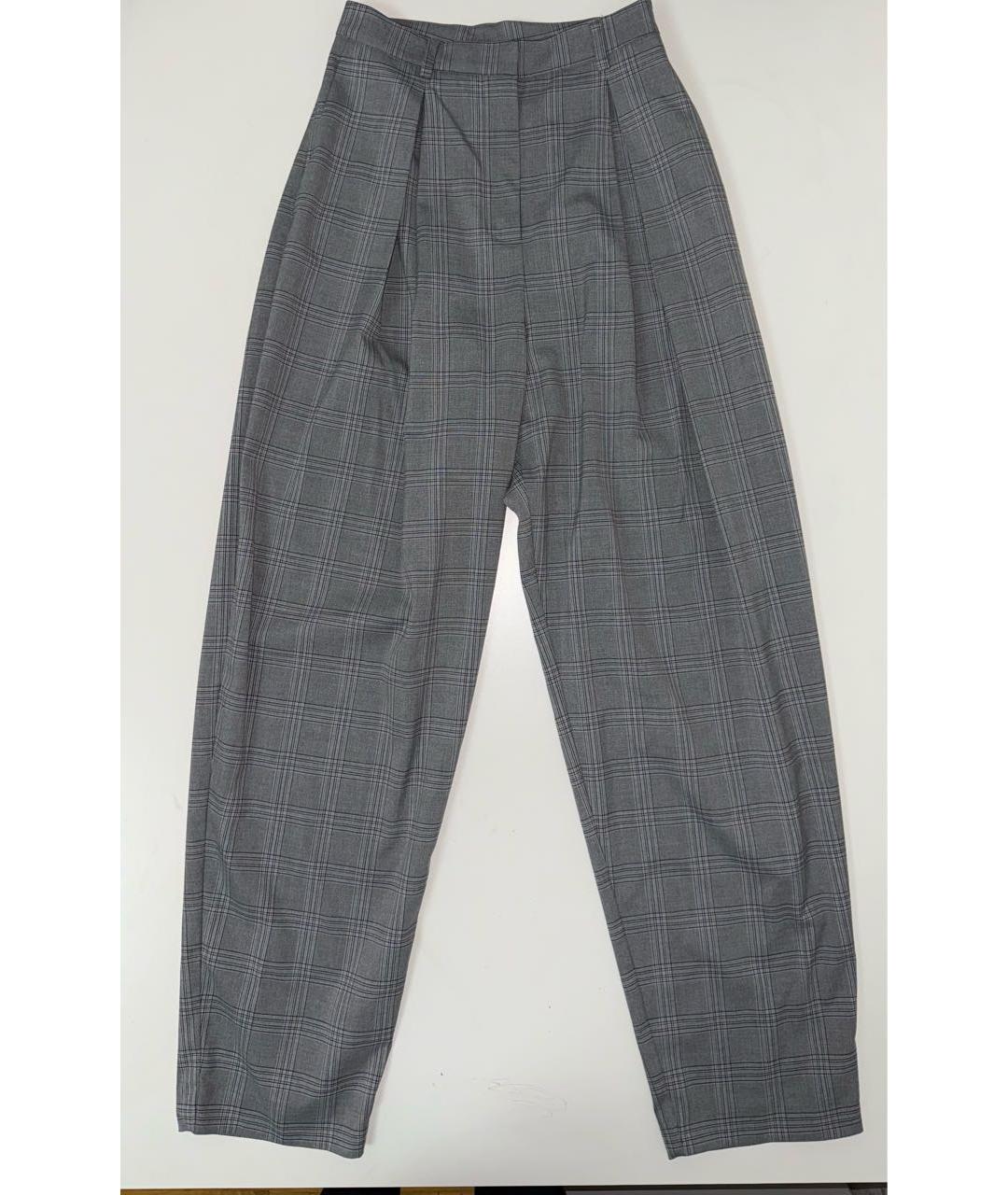 ROTATE Серые хлопковые прямые брюки, фото 2