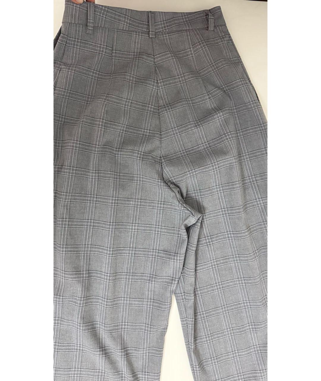 ROTATE Серые хлопковые прямые брюки, фото 7