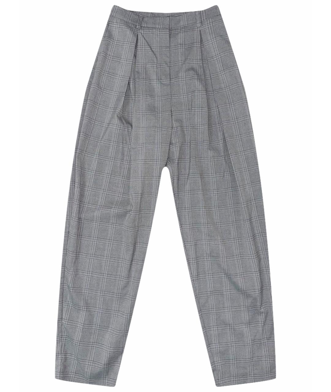 ROTATE Серые хлопковые прямые брюки, фото 1