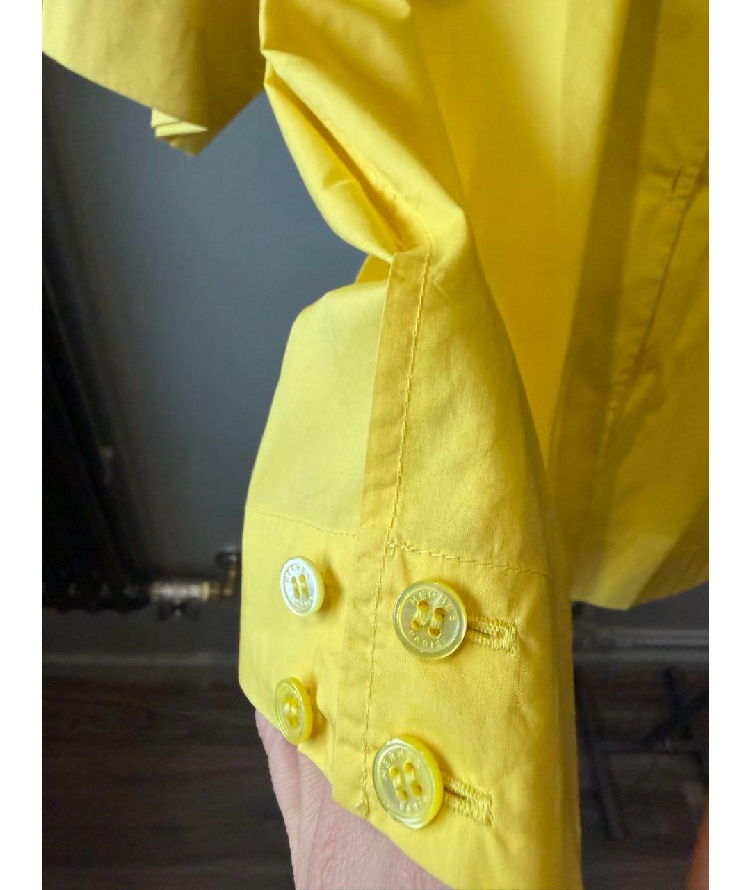 HERMES Желтая хлопковая рубашка, фото 4