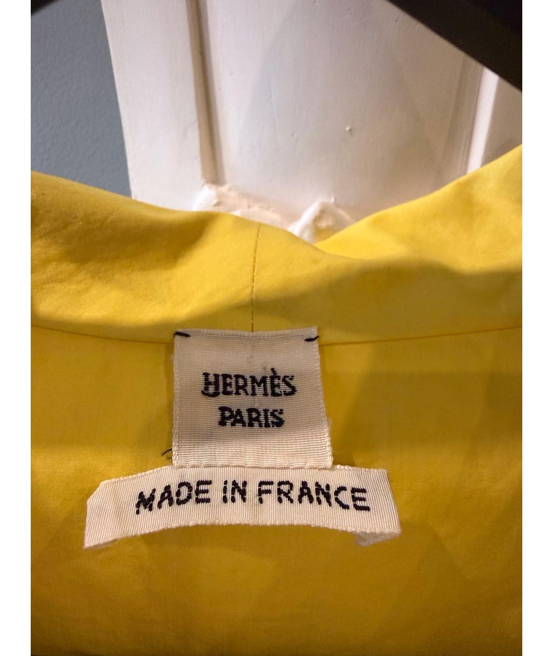 HERMES Желтая хлопковая рубашка, фото 8
