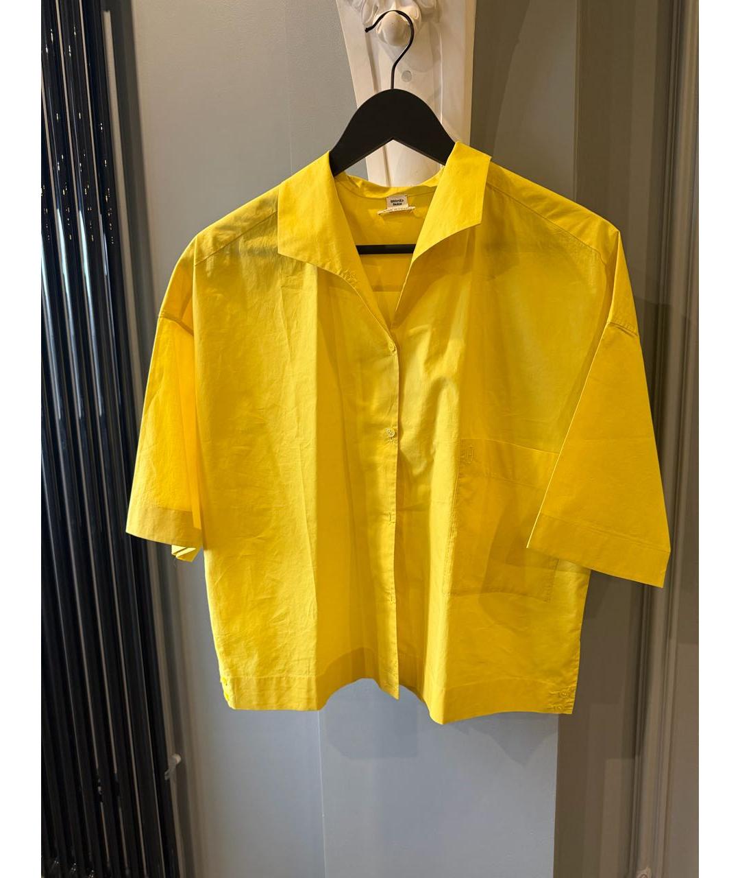HERMES Желтая хлопковая рубашка, фото 9