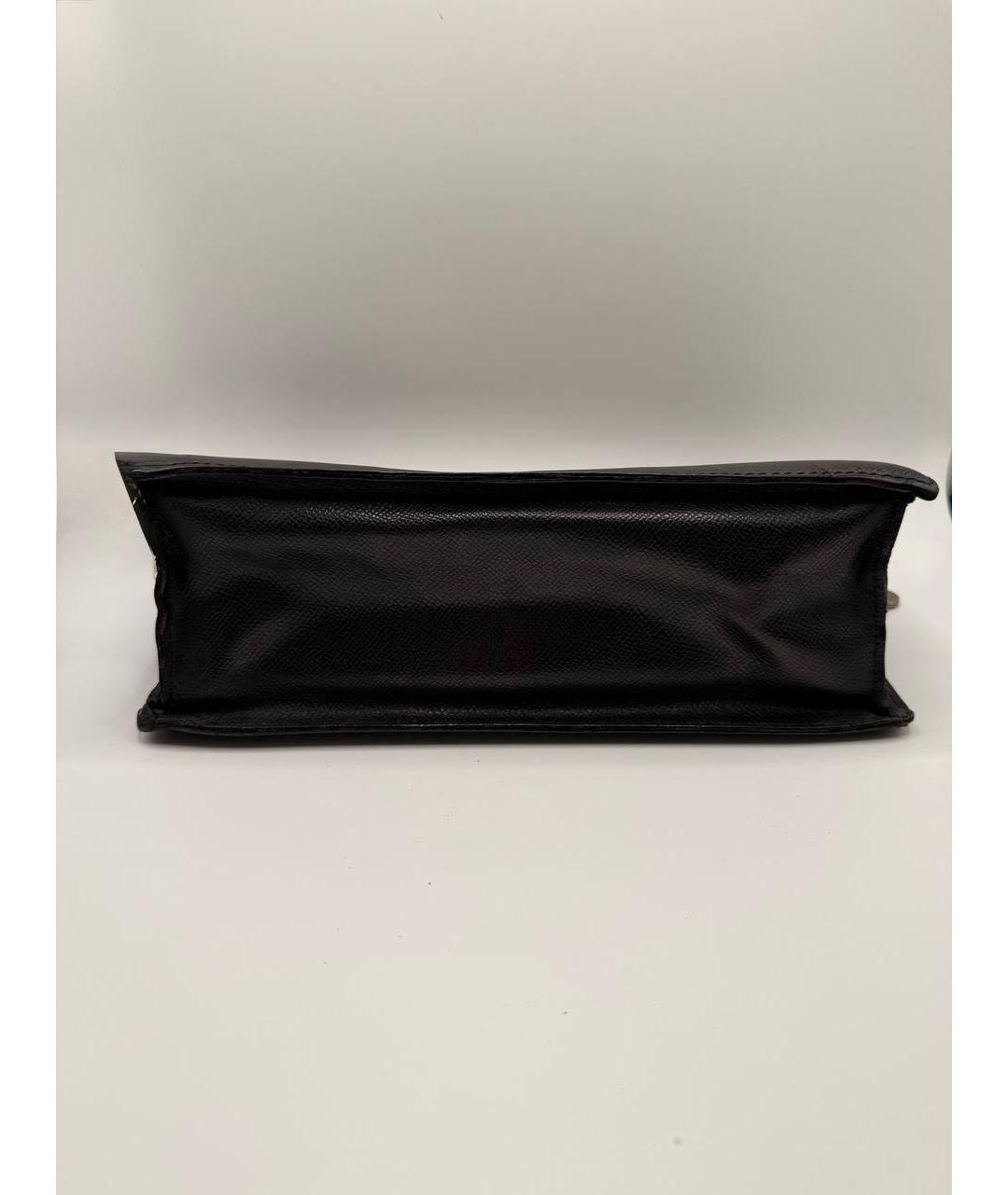 BVLGARI Черная кожаная барсетка, фото 3
