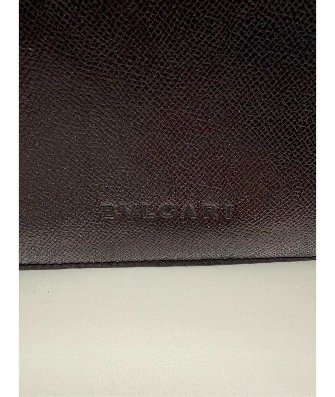 BVLGARI Черная кожаная барсетка, фото 5