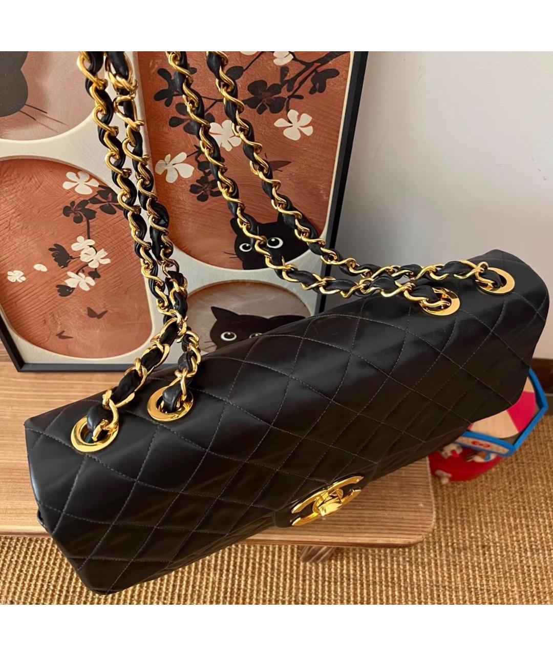 CHANEL Черная кожаная сумка через плечо, фото 5