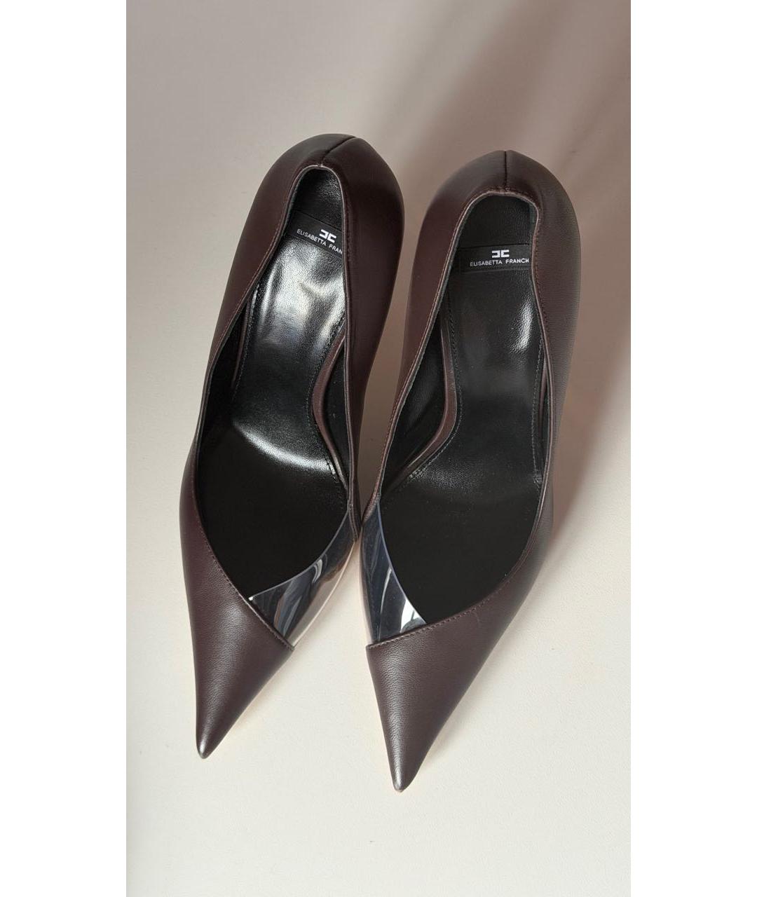 ELISABETTA FRANCHI Коричневые кожаные туфли, фото 3