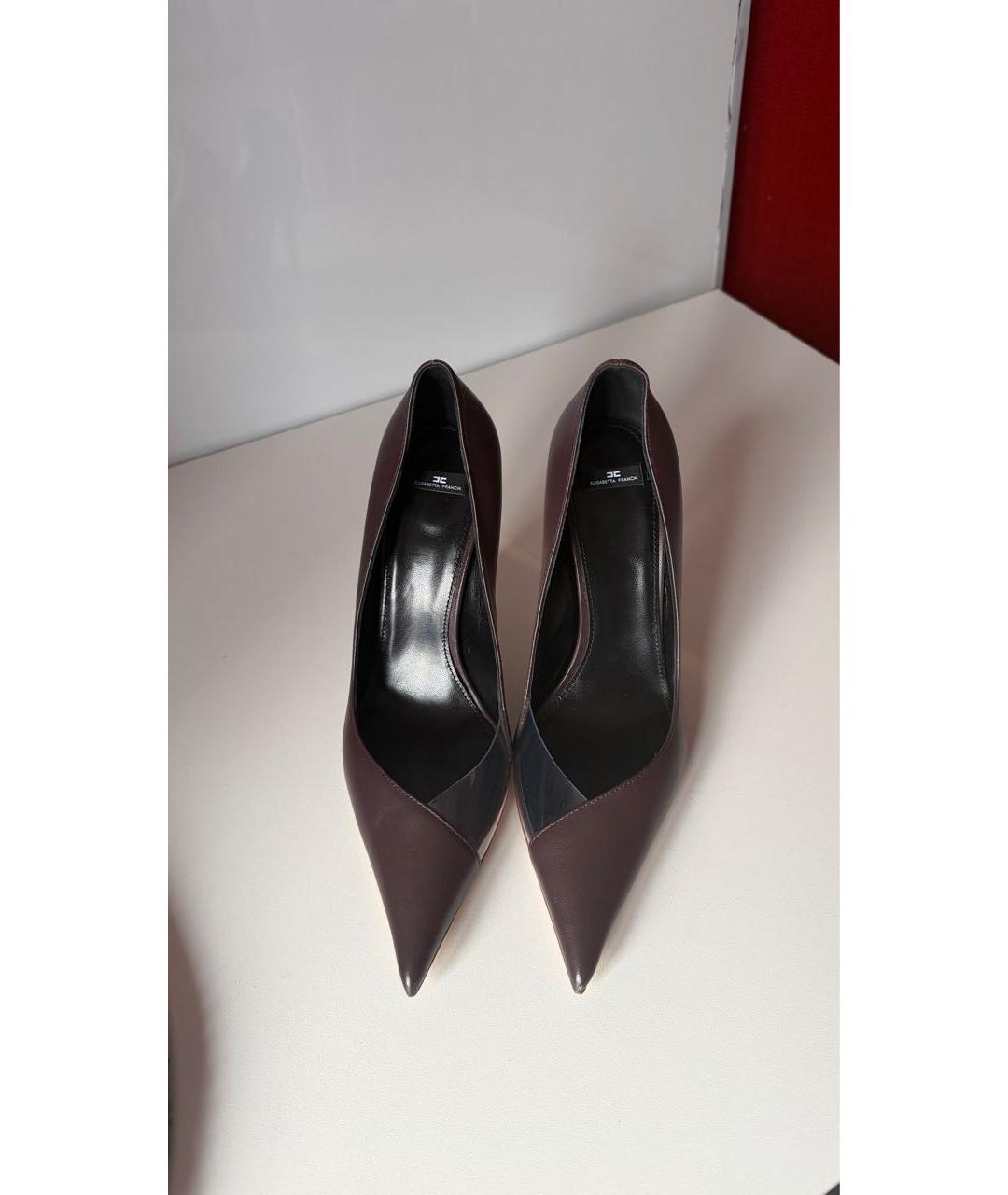 ELISABETTA FRANCHI Коричневые кожаные туфли, фото 2