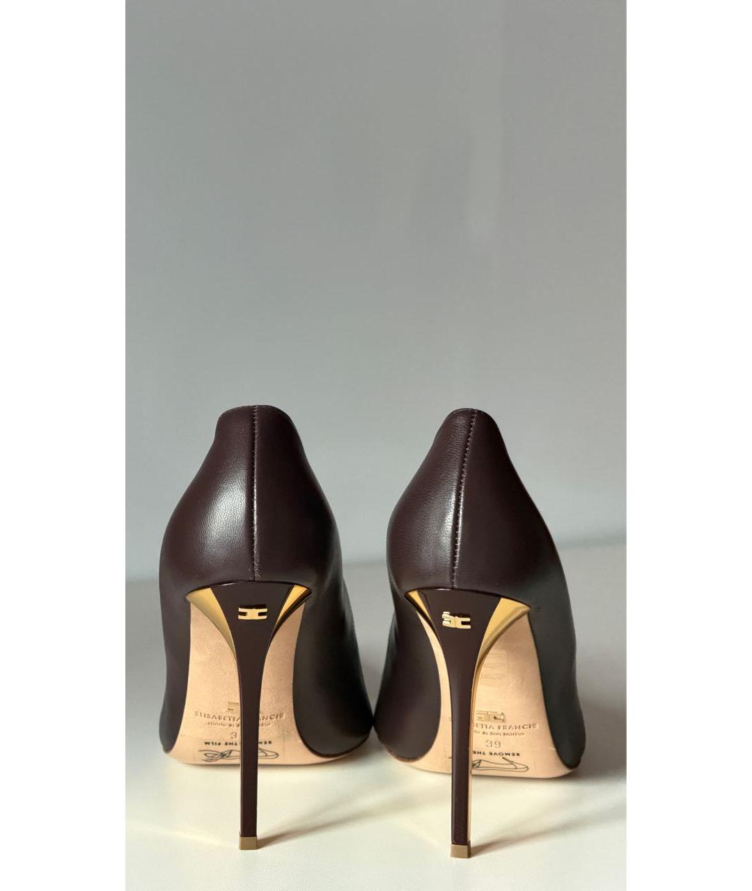 ELISABETTA FRANCHI Коричневые кожаные туфли, фото 4