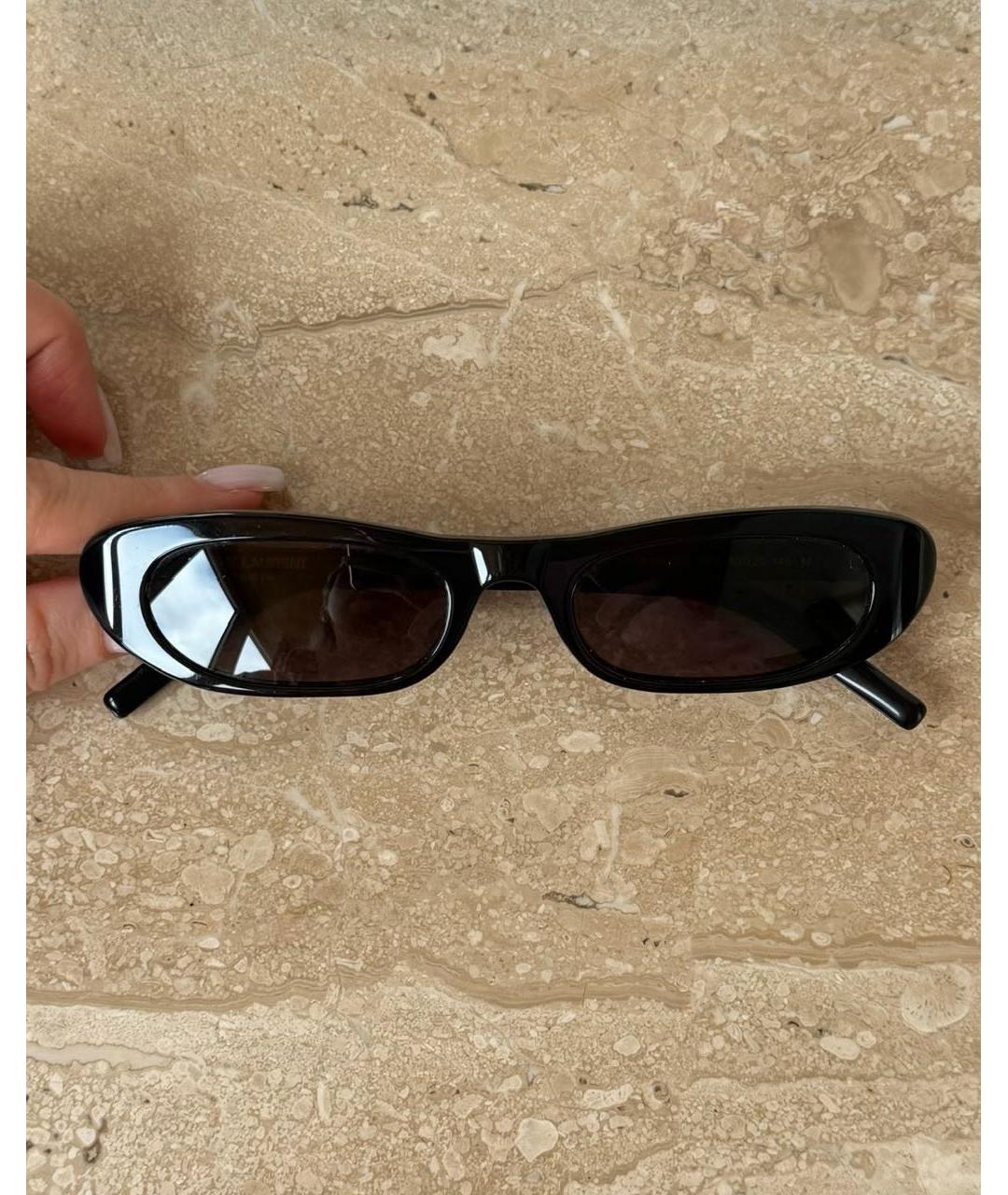 SAINT LAURENT Черные пластиковые солнцезащитные очки, фото 5