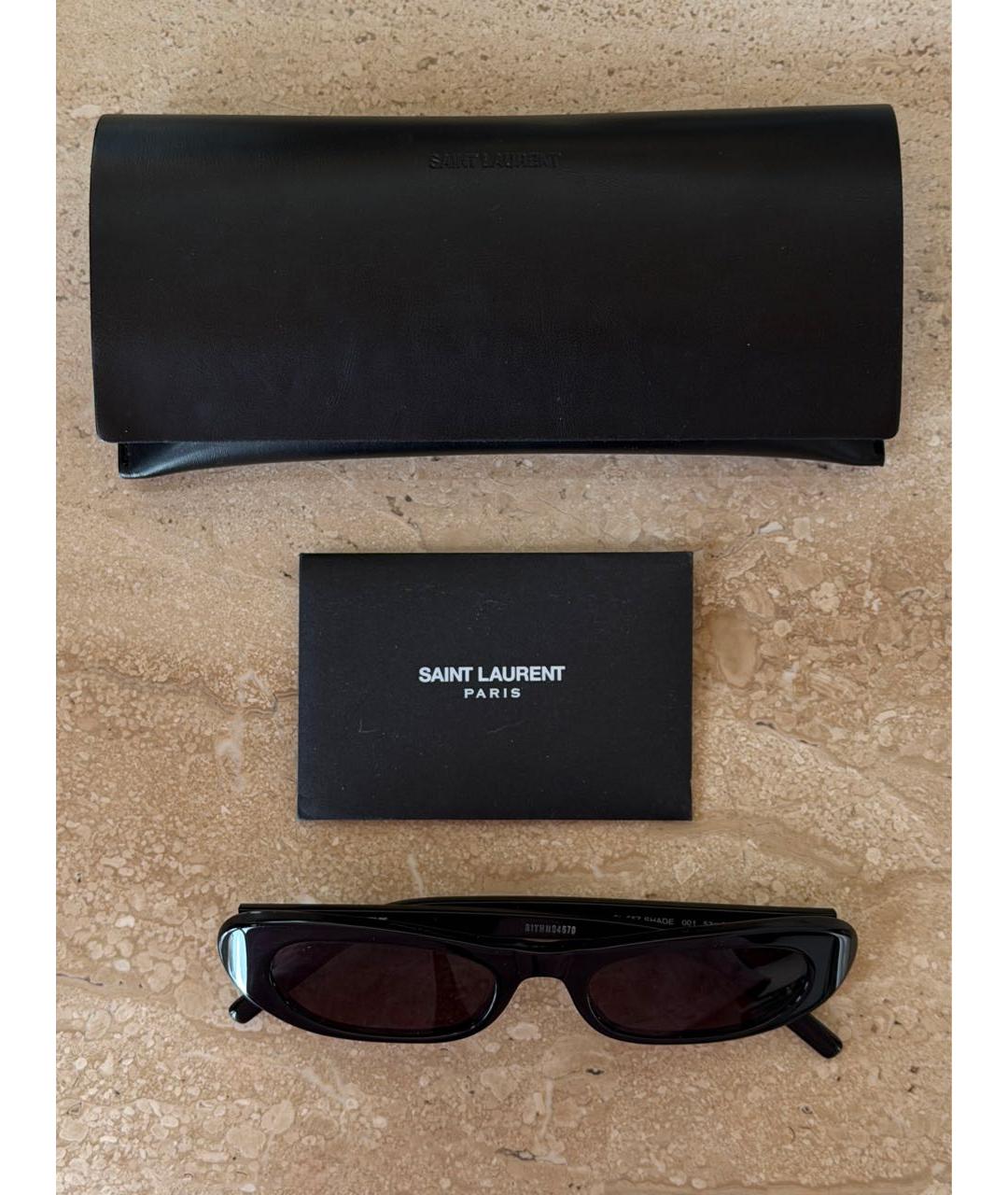 SAINT LAURENT Черные пластиковые солнцезащитные очки, фото 2