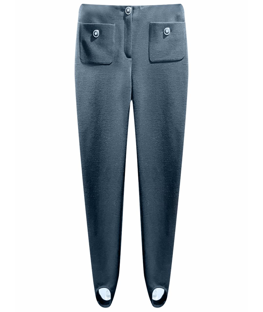 CHANEL Черные шерстяные брюки узкие, фото 1