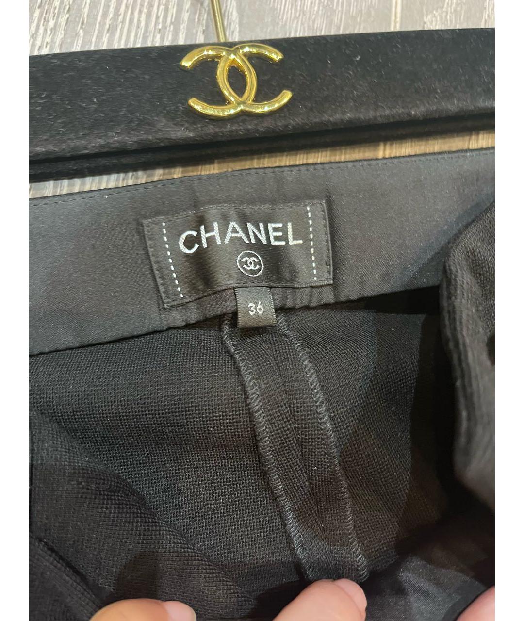 CHANEL Черные шерстяные брюки узкие, фото 4