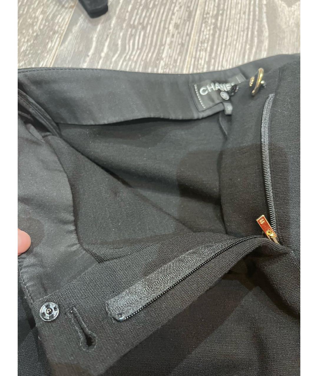 CHANEL Черные шерстяные брюки узкие, фото 7