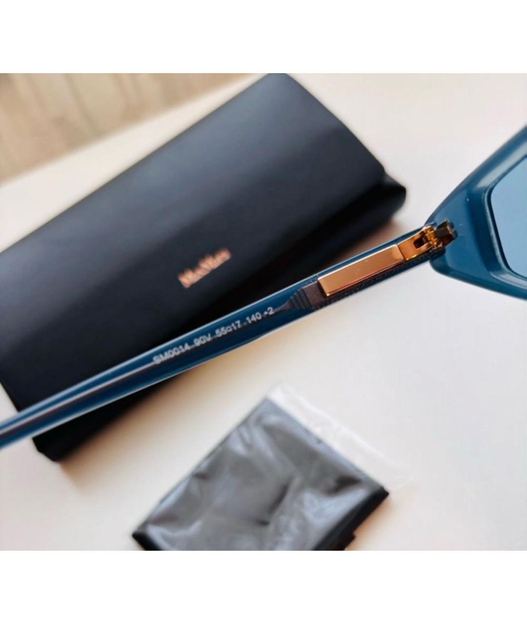 SPORTMAX Синие пластиковые солнцезащитные очки, фото 5