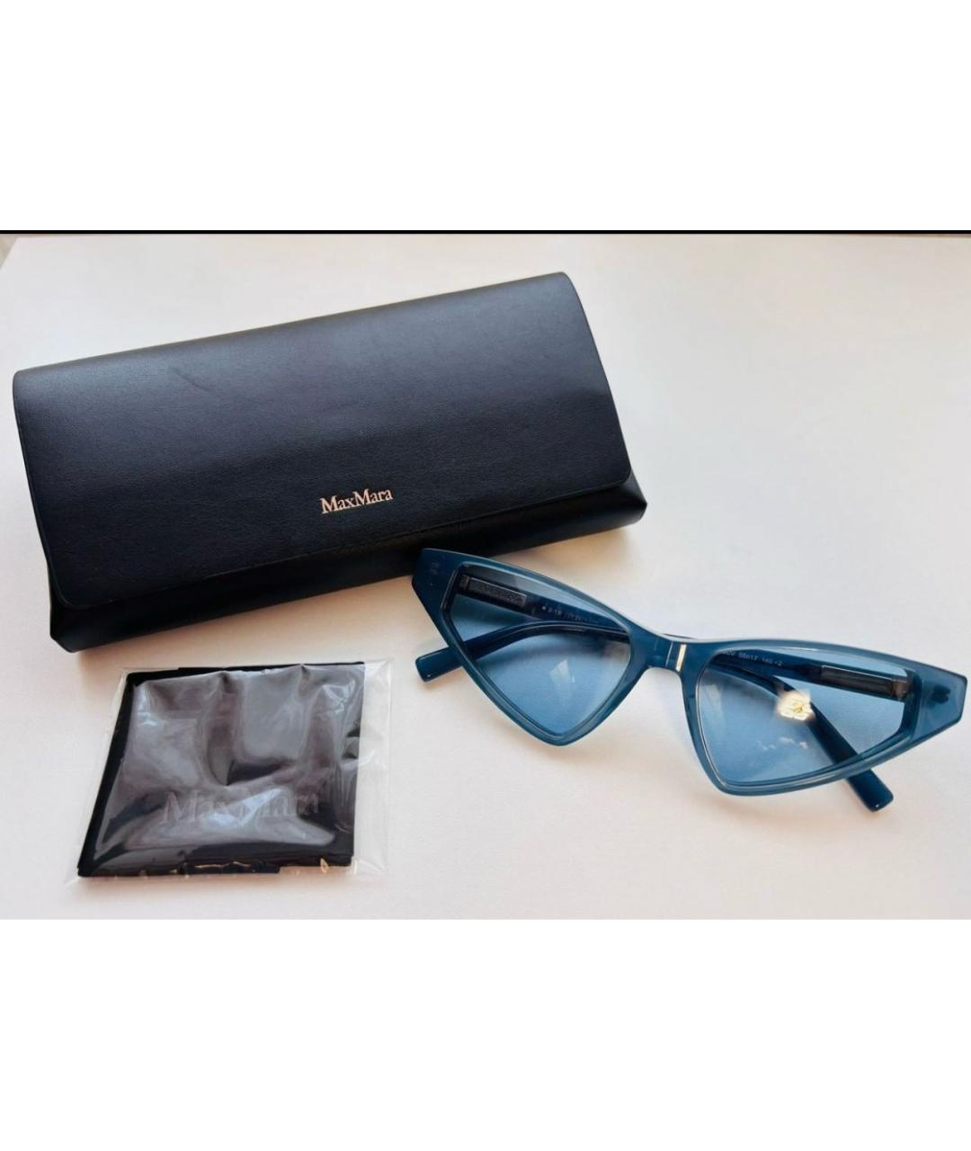 SPORTMAX Синие пластиковые солнцезащитные очки, фото 2