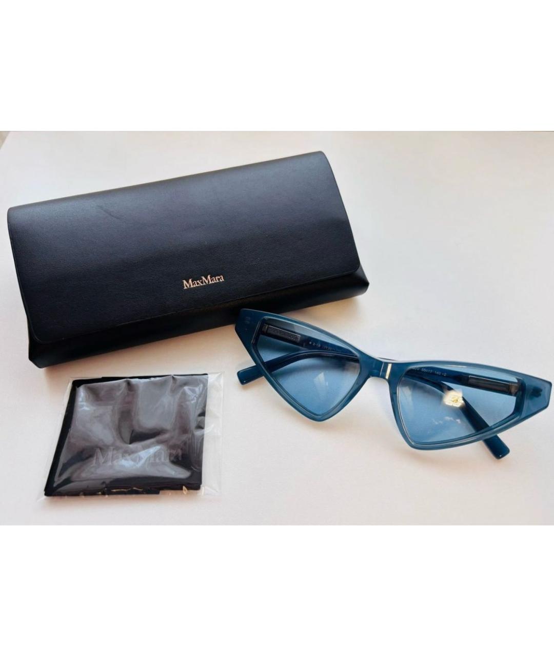 SPORTMAX Синие пластиковые солнцезащитные очки, фото 4