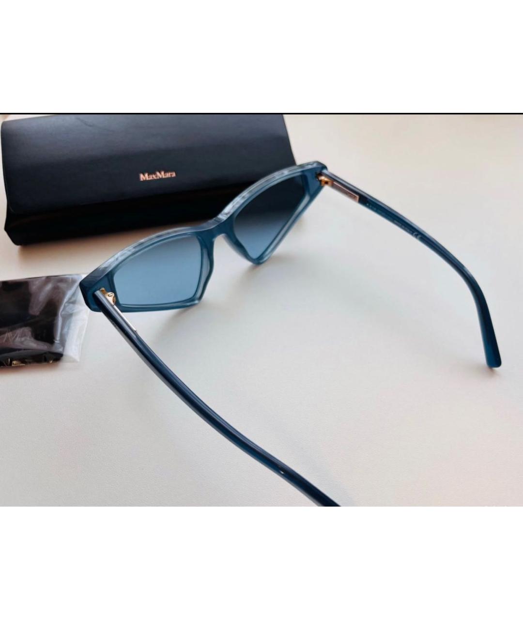 SPORTMAX Синие пластиковые солнцезащитные очки, фото 3