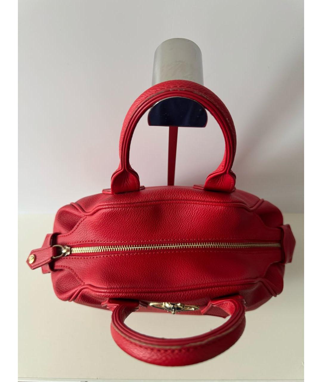 VIVIENNE WESTWOOD Красная кожаная сумка с короткими ручками, фото 3