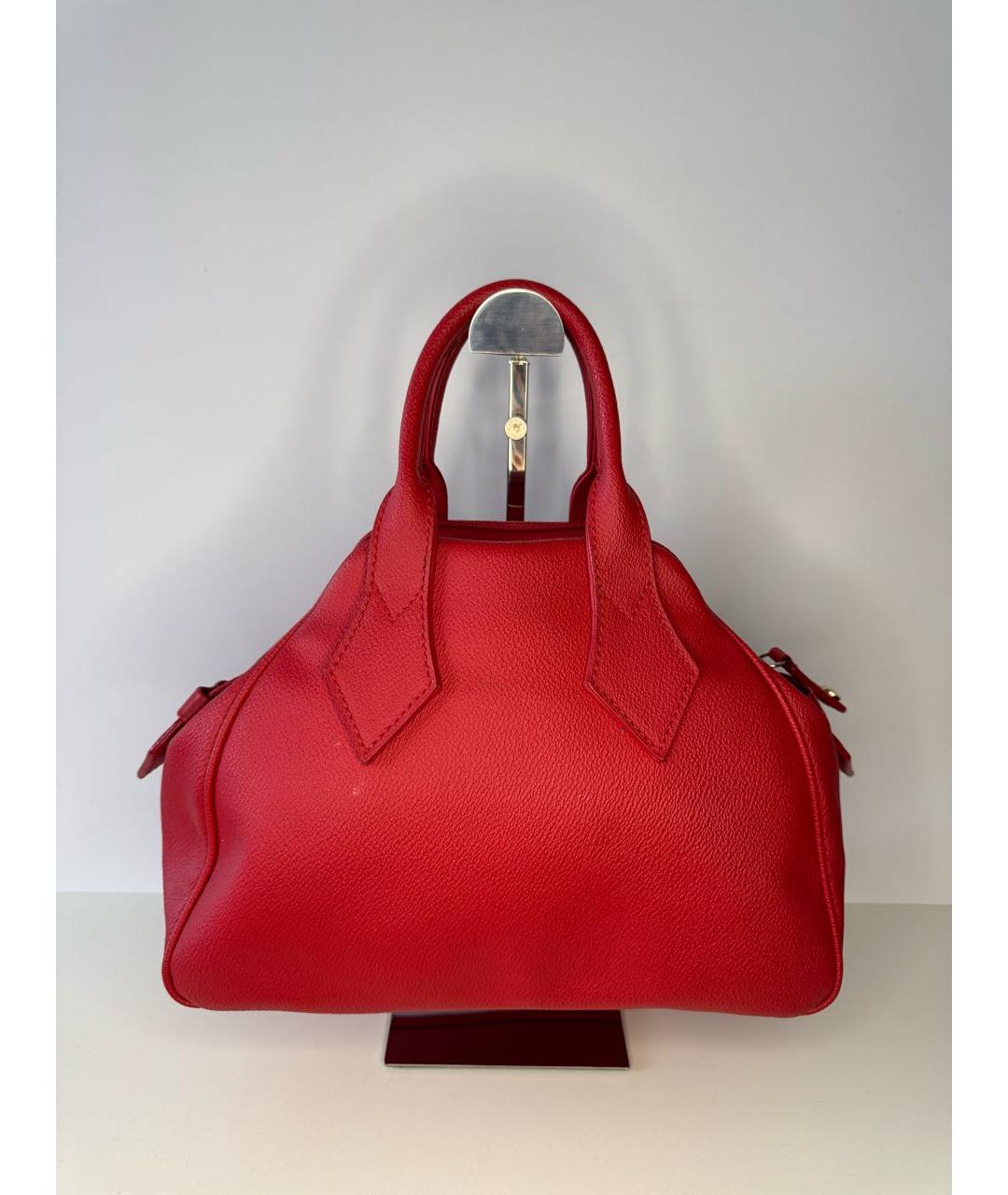 VIVIENNE WESTWOOD Красная кожаная сумка с короткими ручками, фото 2