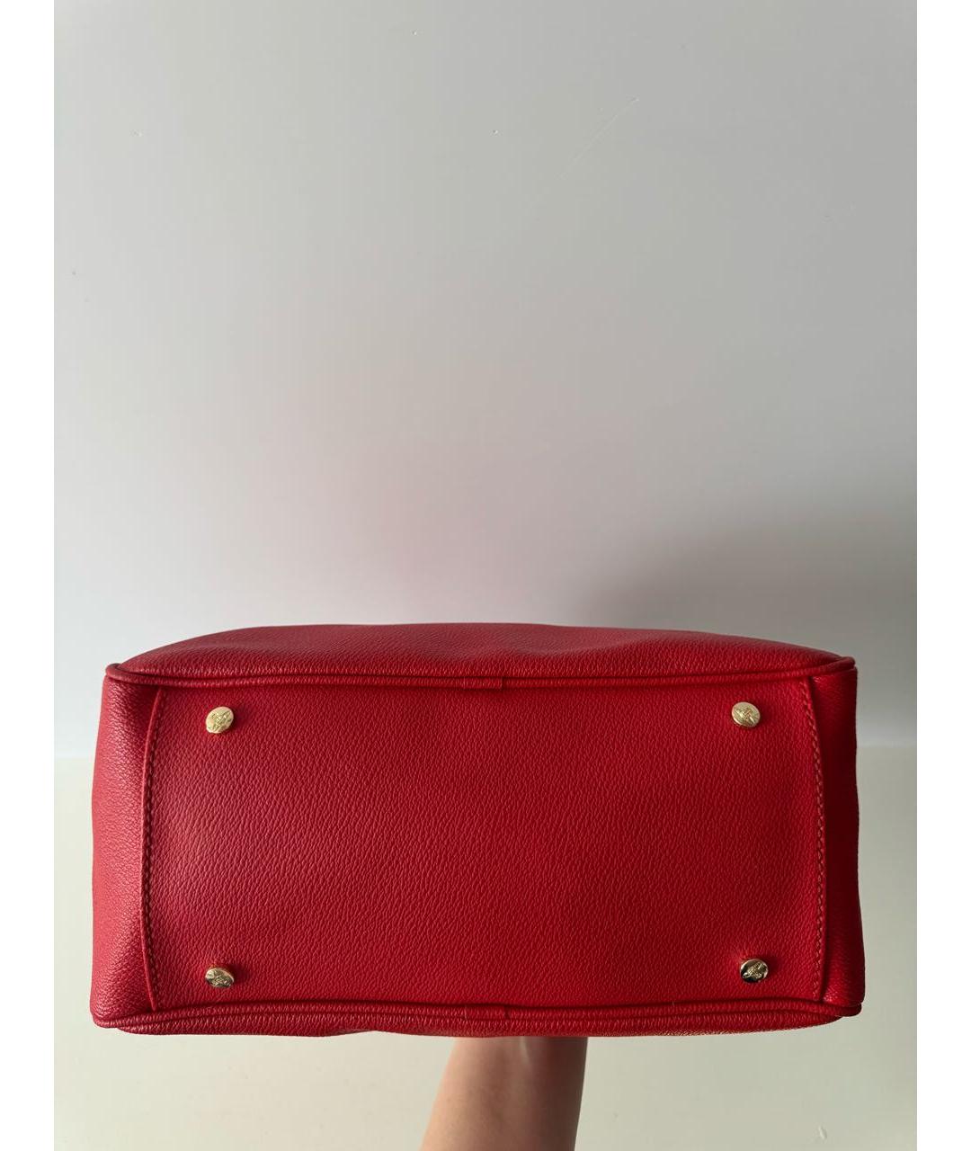 VIVIENNE WESTWOOD Красная кожаная сумка с короткими ручками, фото 5