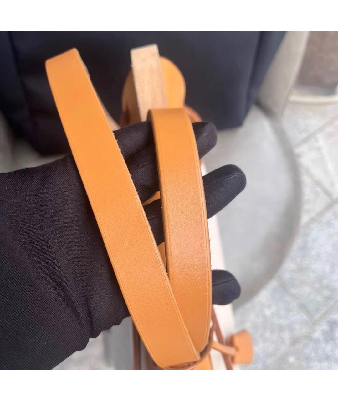 HERMES Бежевая тканевая сумка через плечо, фото 6