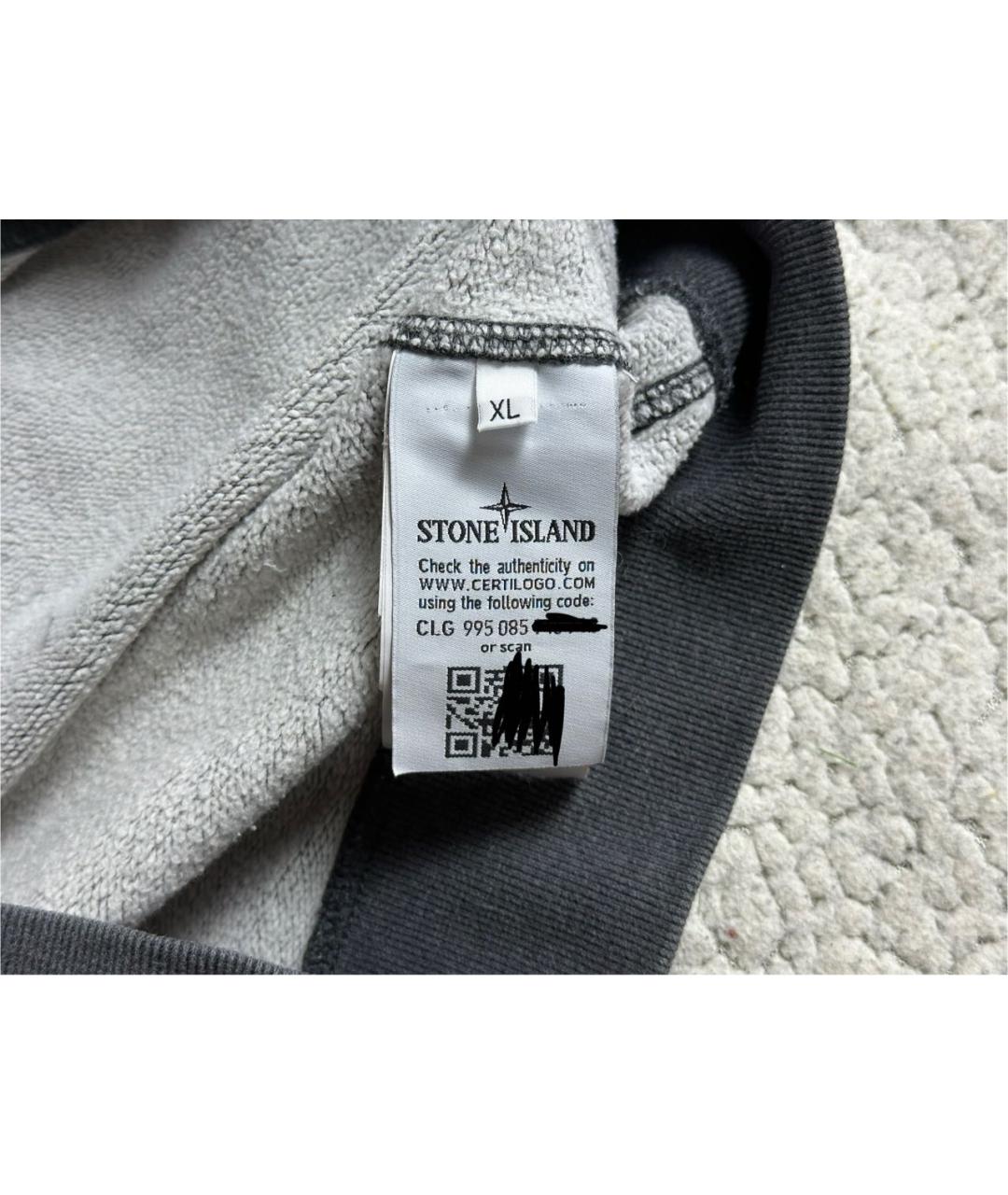 STONE ISLAND Серый хлопковый джемпер / свитер, фото 6