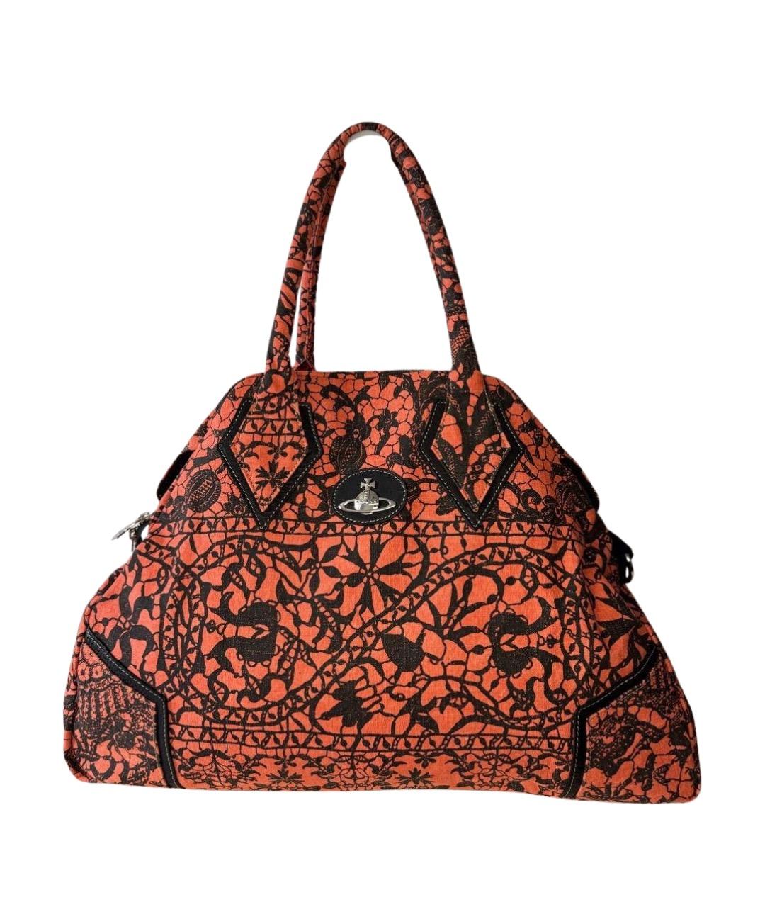 VIVIENNE WESTWOOD Оранжевая сумка с короткими ручками, фото 1