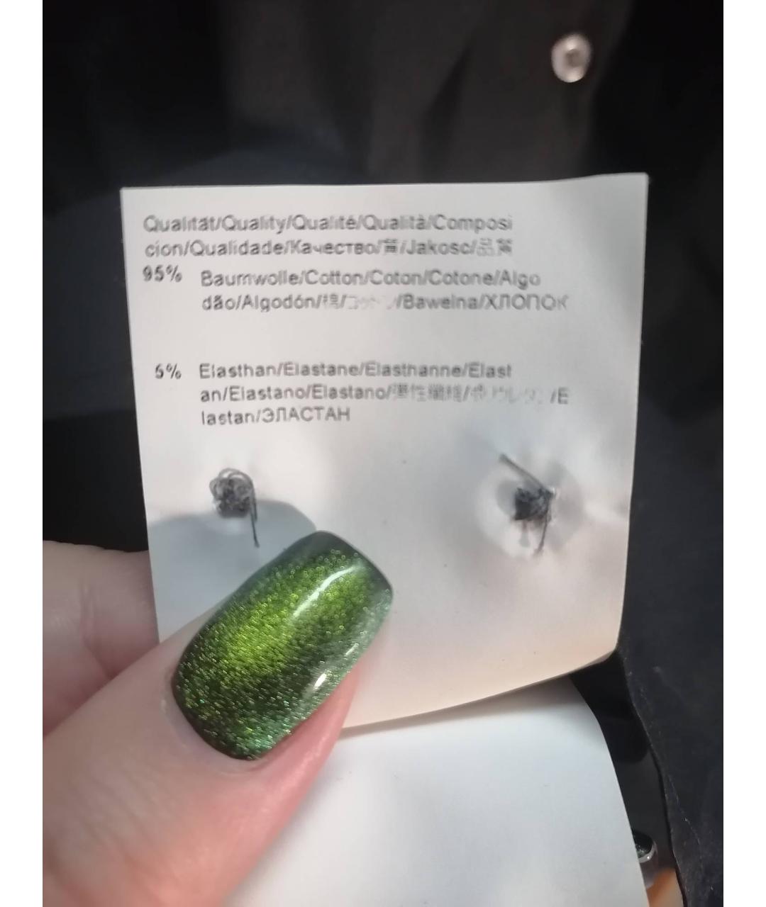 HUGO Черная хлопко-эластановая рубашка, фото 5