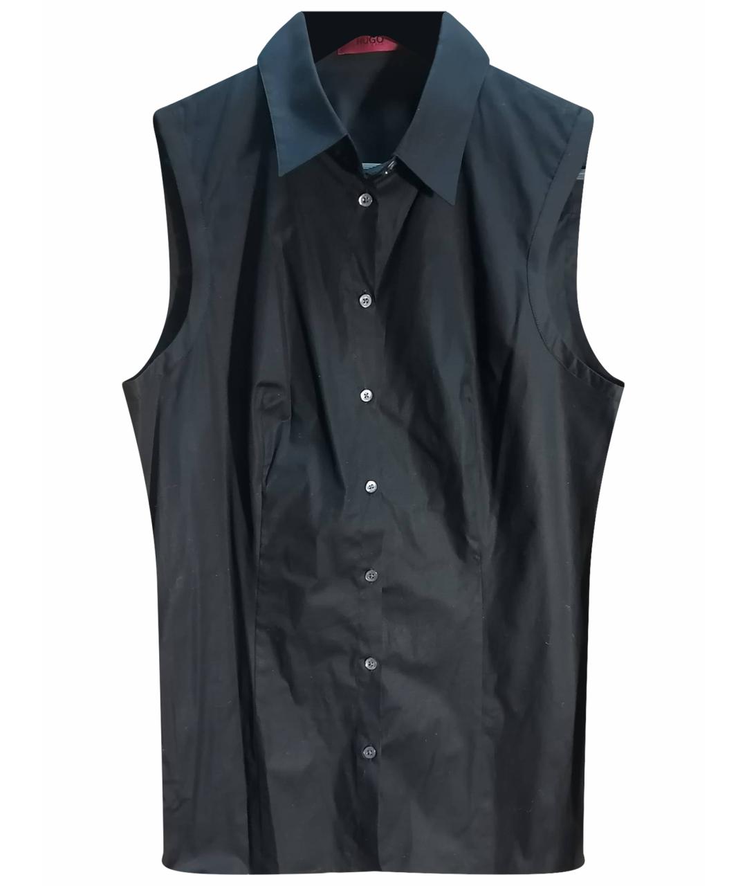 HUGO Черная хлопко-эластановая рубашка, фото 1