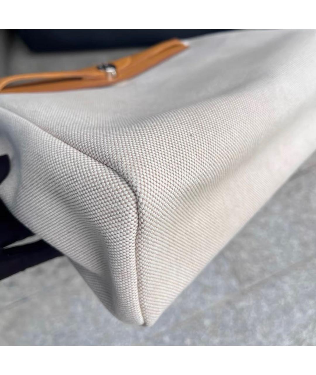 HERMES Бежевая тканевая сумка через плечо, фото 6