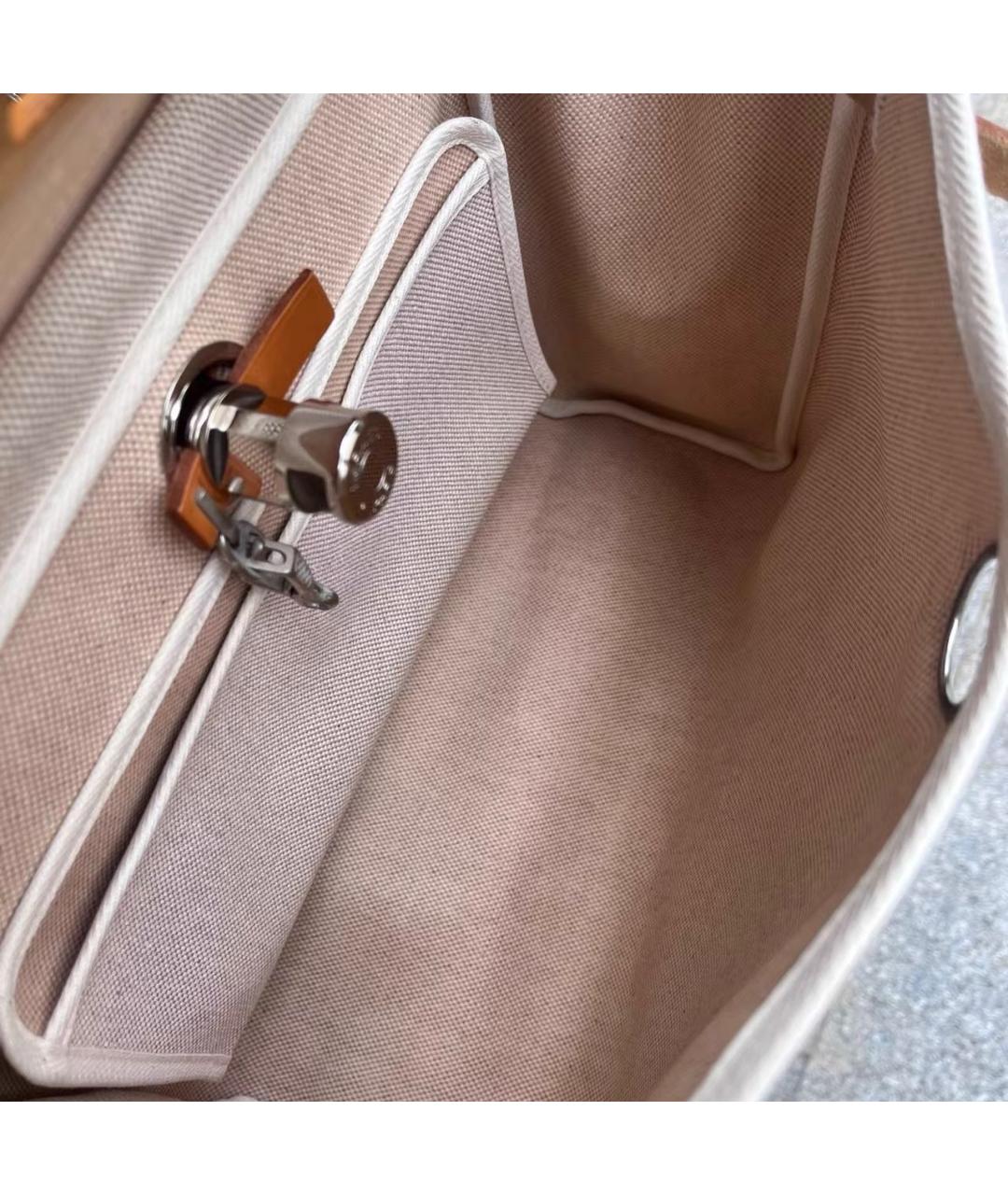 HERMES Бежевая тканевая сумка через плечо, фото 3