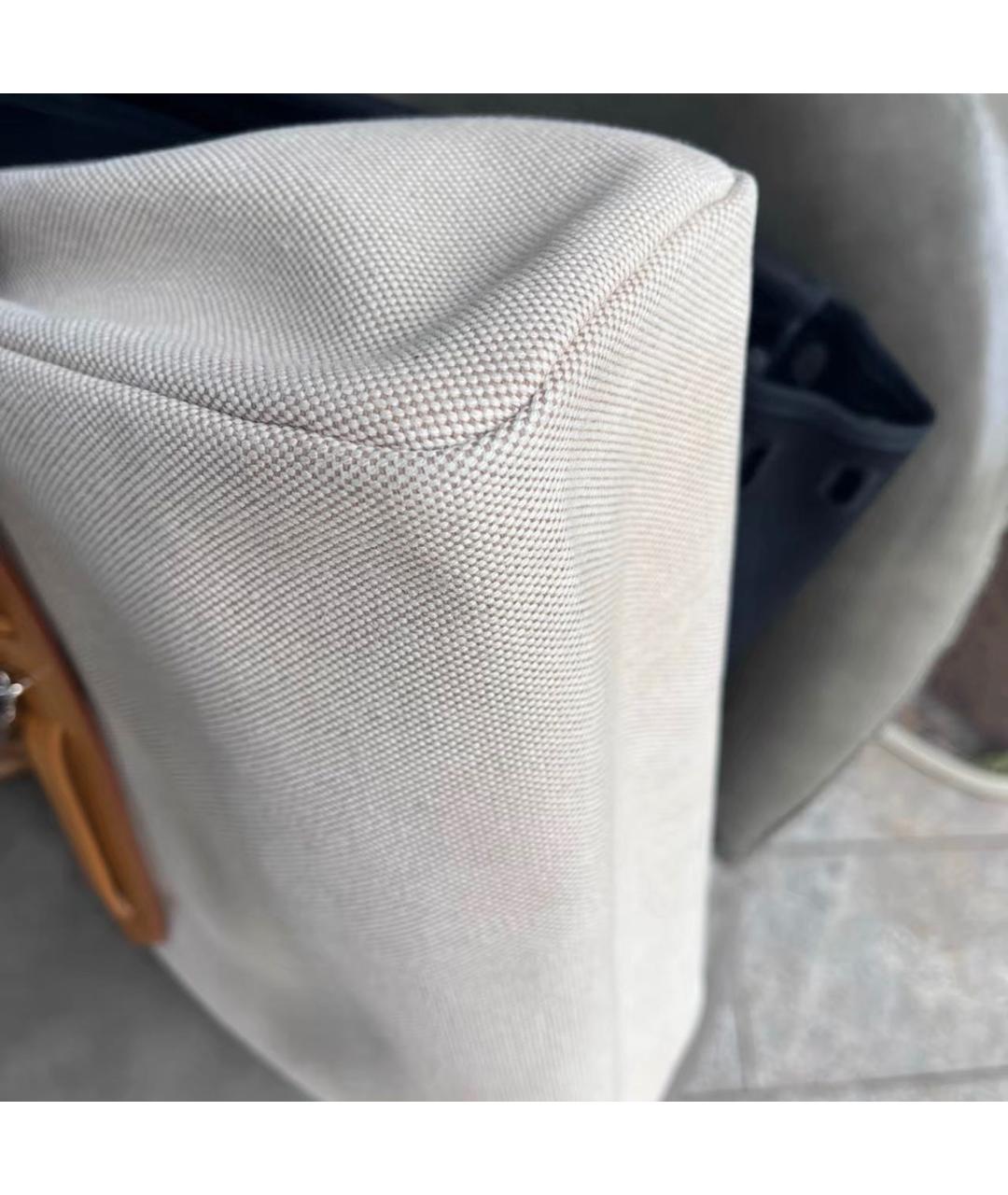 HERMES Бежевая тканевая сумка через плечо, фото 7