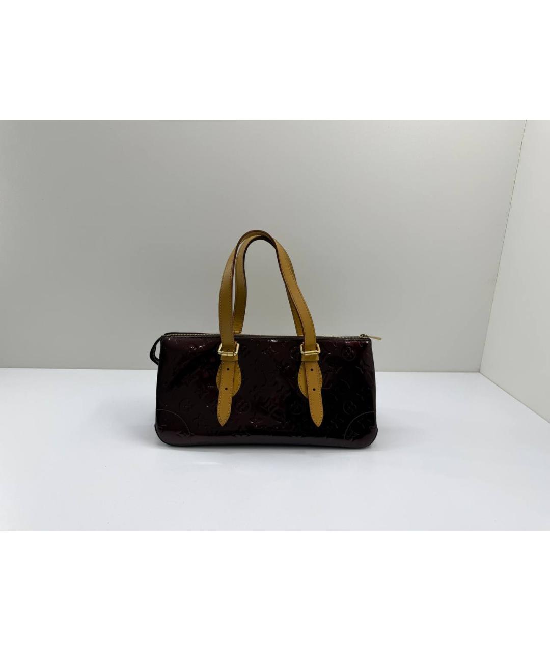 LOUIS VUITTON Бордовая сумка с короткими ручками из лакированной кожи, фото 10